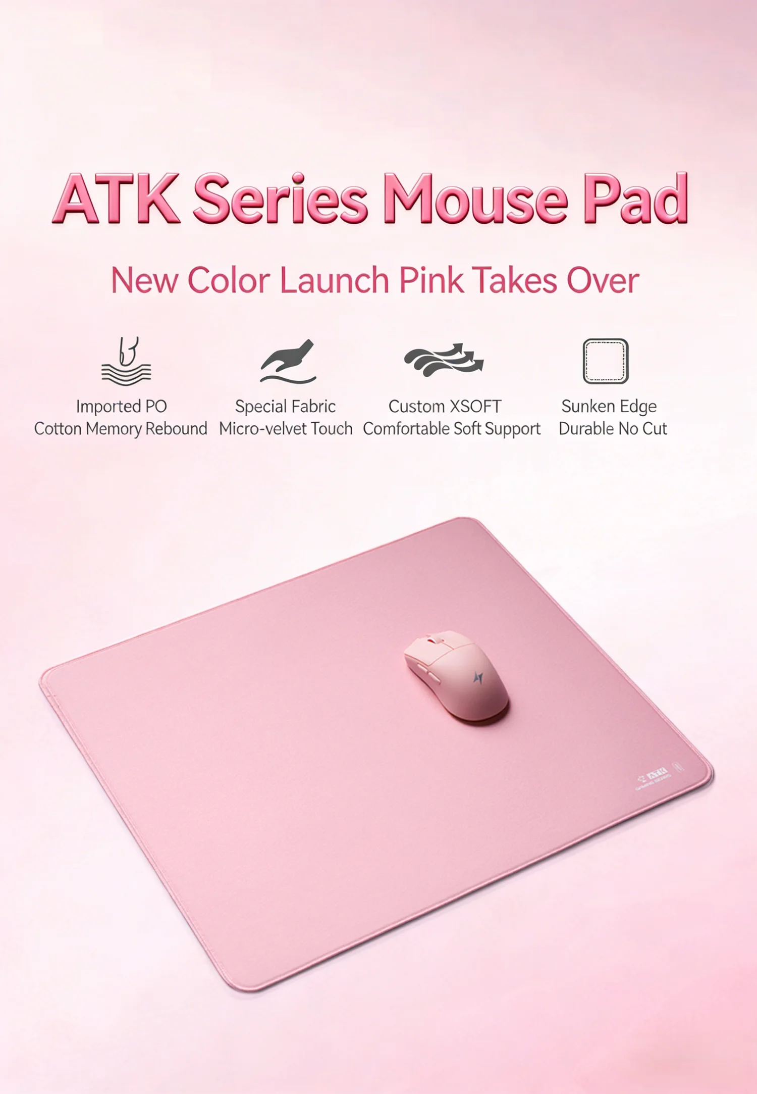 ATK Kong Series Extra Large Desk Balanced Gaming Mouse Pad 4mm Thick XSOFT Esports Mouse Mat for Valorant Professional Gamer