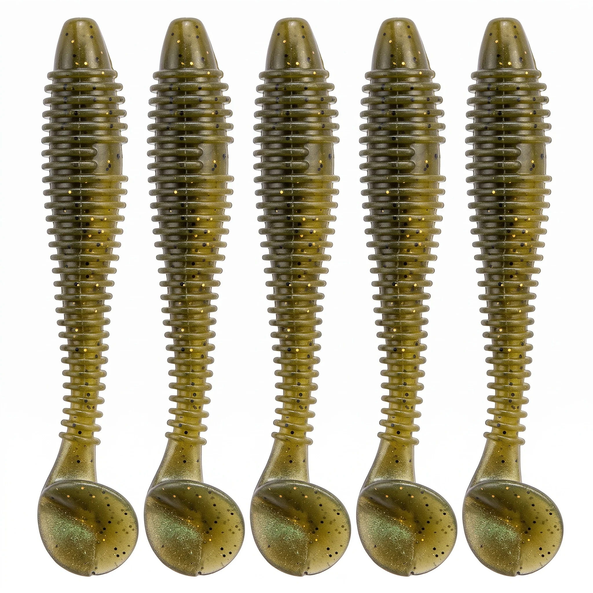 Goture 5pcs T-Tail Soft Fishing Lure Worm Vibrotail Shad Silicone Carp Fish Feeder Artificial Bait Tools For Fishing Swimbait