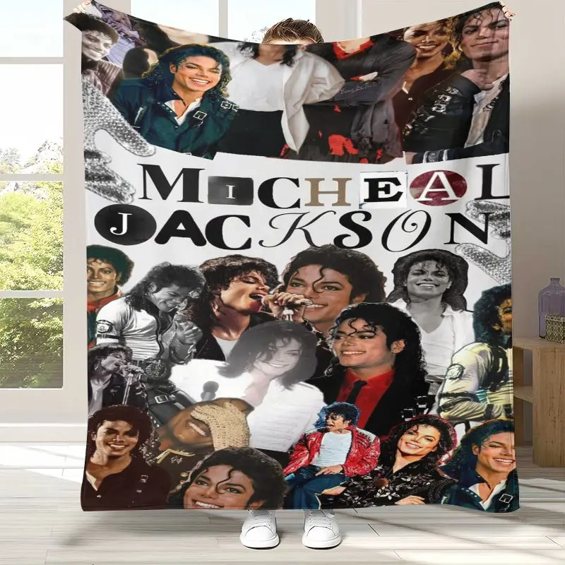 Vintage Michael Jackson King of Pop Thriller Moonwalk Flannel Blanket,Cozy Blanket for Bed,Sofa,Living Room,Picnic,Camping,Gift