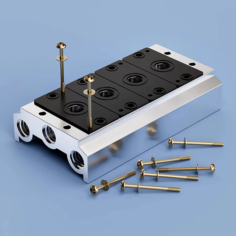 4V210-08 공압 솔레노이드 밸브, 200M 공기 배기 매니폴드, 액세서리가 포함된 밸브 플레이트 베이스 매니폴드 200M-2F 3F 4F 5F - 15F