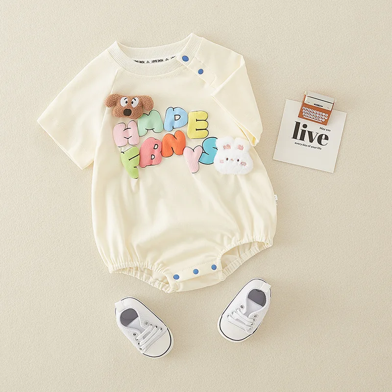 Baby 100 Cotton Clothes Summer Thin Baby Jumpsuit Outfit Children's Summer Clothes Newborn Baby Romper Loungewear Bodysuit