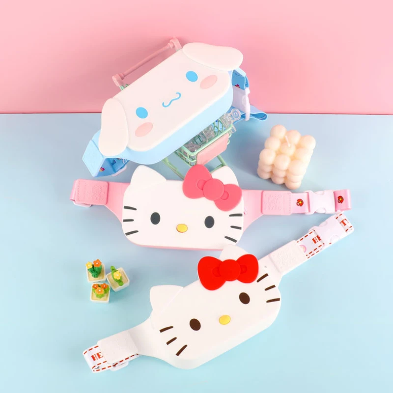 

Sanrio Crossbody Bag Kuromi HelloKitty Shoulder Crossbody Bag Silicone Material Children's Waist Bag Cartoon Shape Birthday Gift