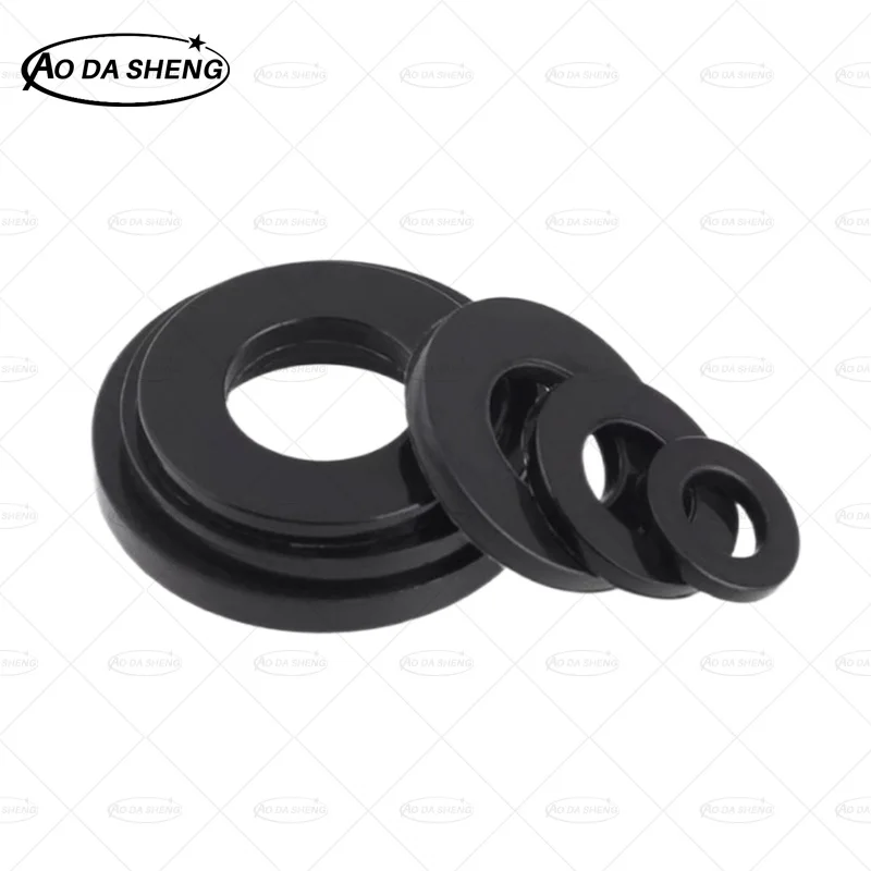 AODASHENG M2 M3 M4 M5 M6 M8 M10 M12 M14-M24 DIN125 Grade 8.8 Black Carbon Steel Flat Washer Plain Gasket washer