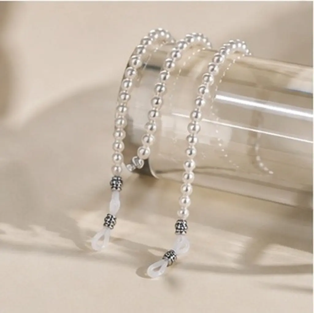 2Pcs Pearl Eyewear Retainer Lanyard Eyeglasses String Holder Glasses Cord for Reading Sunglasses Eyewear Retainer Strap