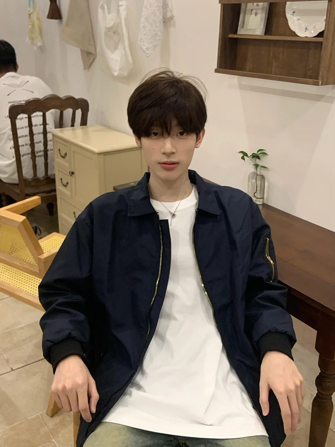 

Cleanfit ort Baseball Sle Men's Workwear Jaet Ma Pilot Coat in Royal Blue Spring Autumn Casual Outdoor Polyester Fiber