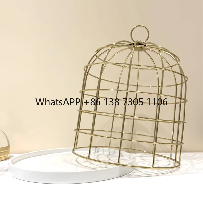

Европейская металлическая кованая железная золотая клетка для птиц, мягкое украшение, цветочный орнамент, декоративная клетка для входа, мягкое украшение, ювелирные изделия