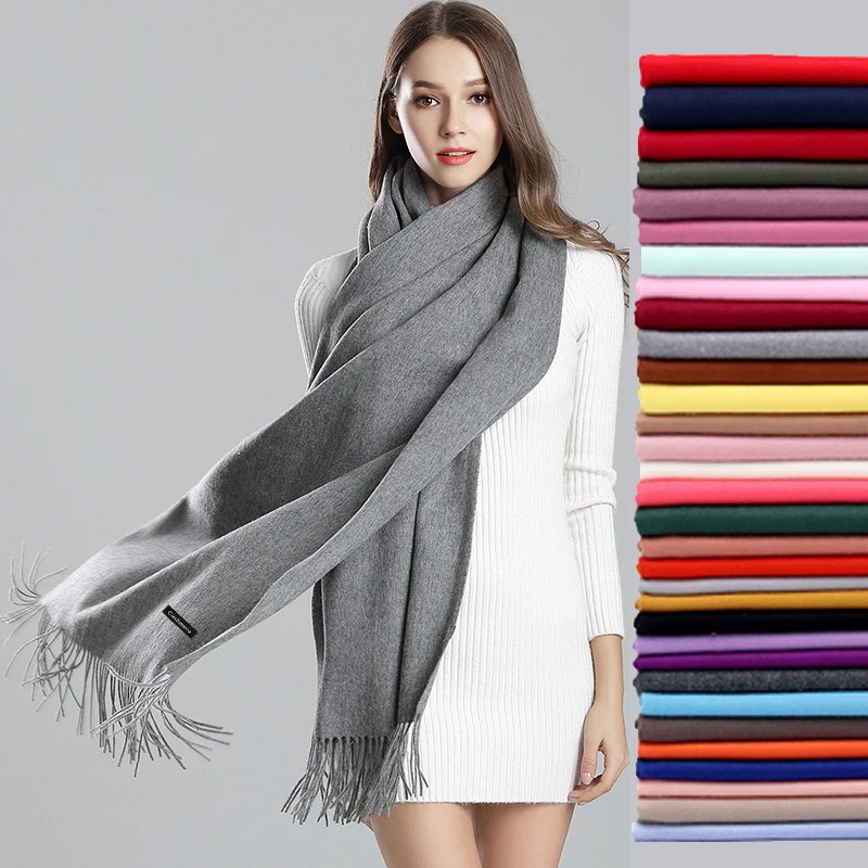 Feminino sólido cachecol cashmere pashmina xales borla hijab cabeça envolve femme fina outono inverno borla lenços bandana 2022 designer