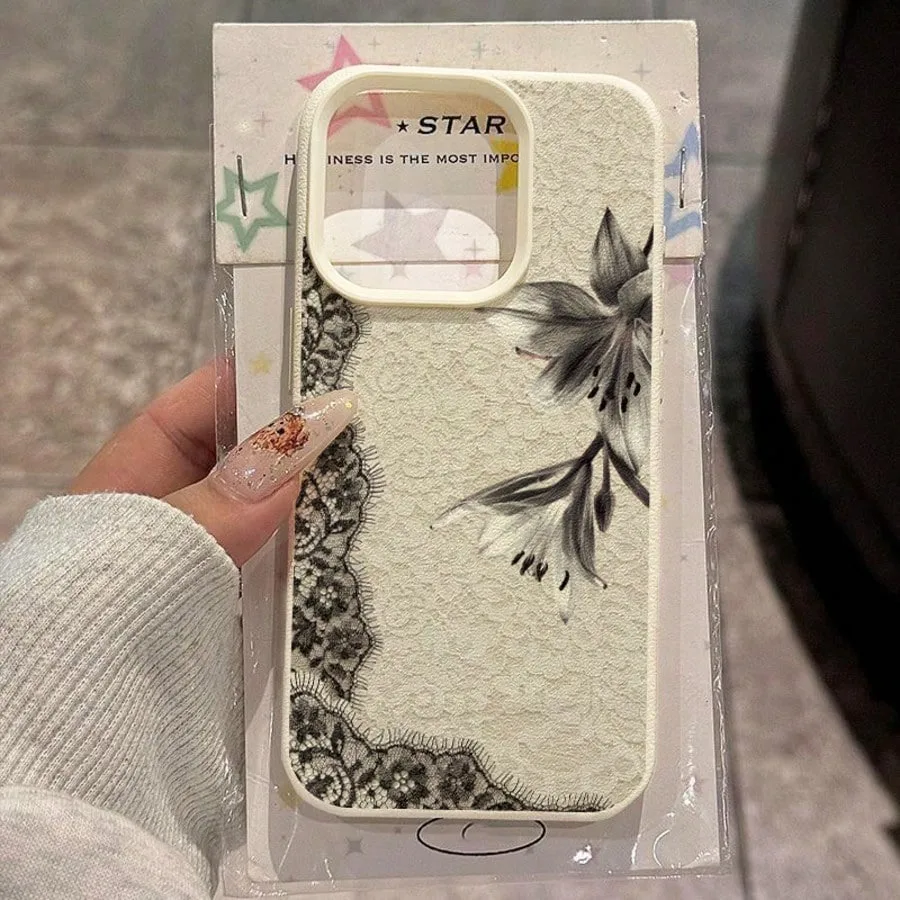 Cute Polka Dot Lily Floral Pattern Phone Case For iPhone 18 17 Pro Max Cases iPhone 16 15 Plus 14 13 12 11 XS X XR Air 17E Cover