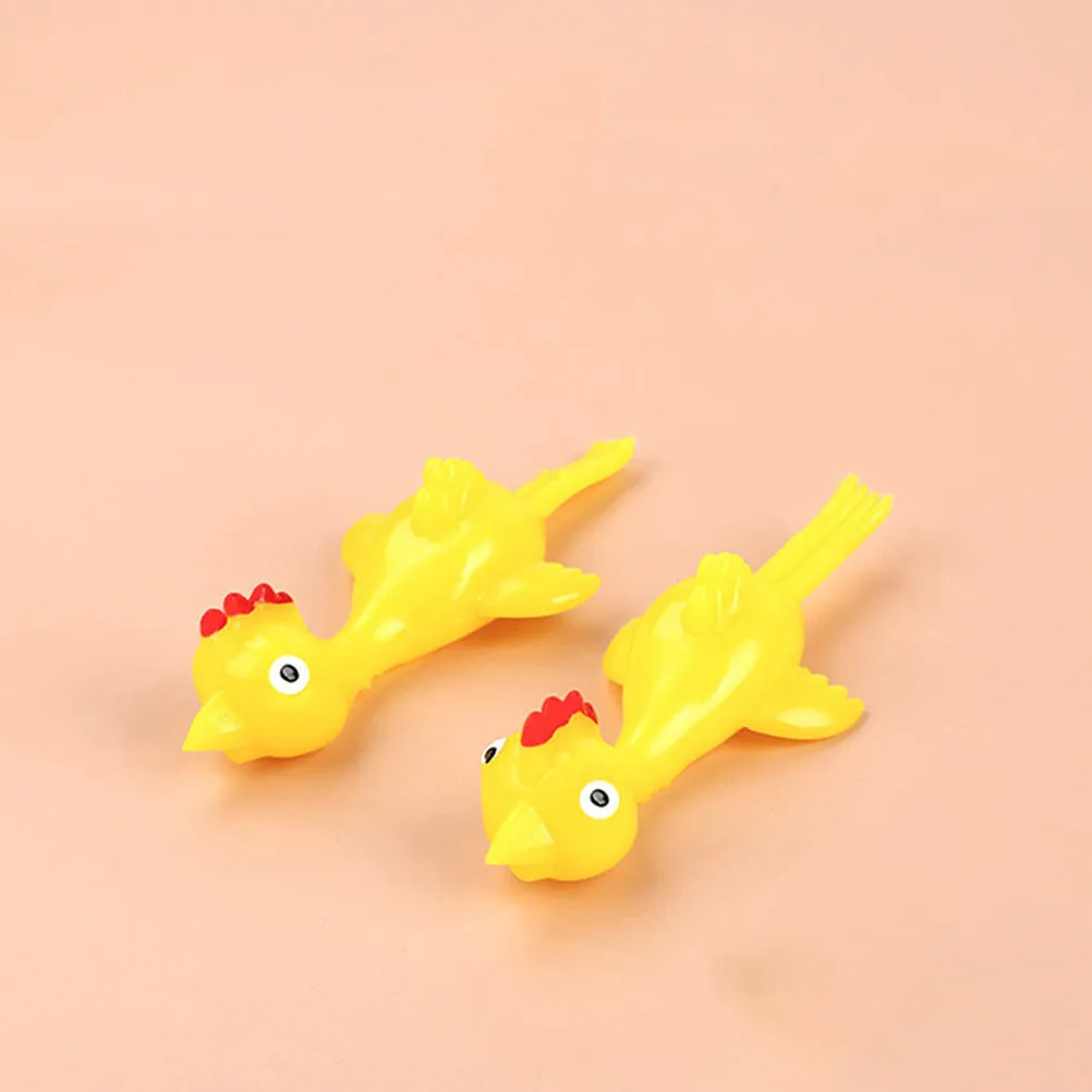 

15 Pcs Toys Joke Shop Elastic Chicken Tiny Miniature TPR Finger-launching Tricky