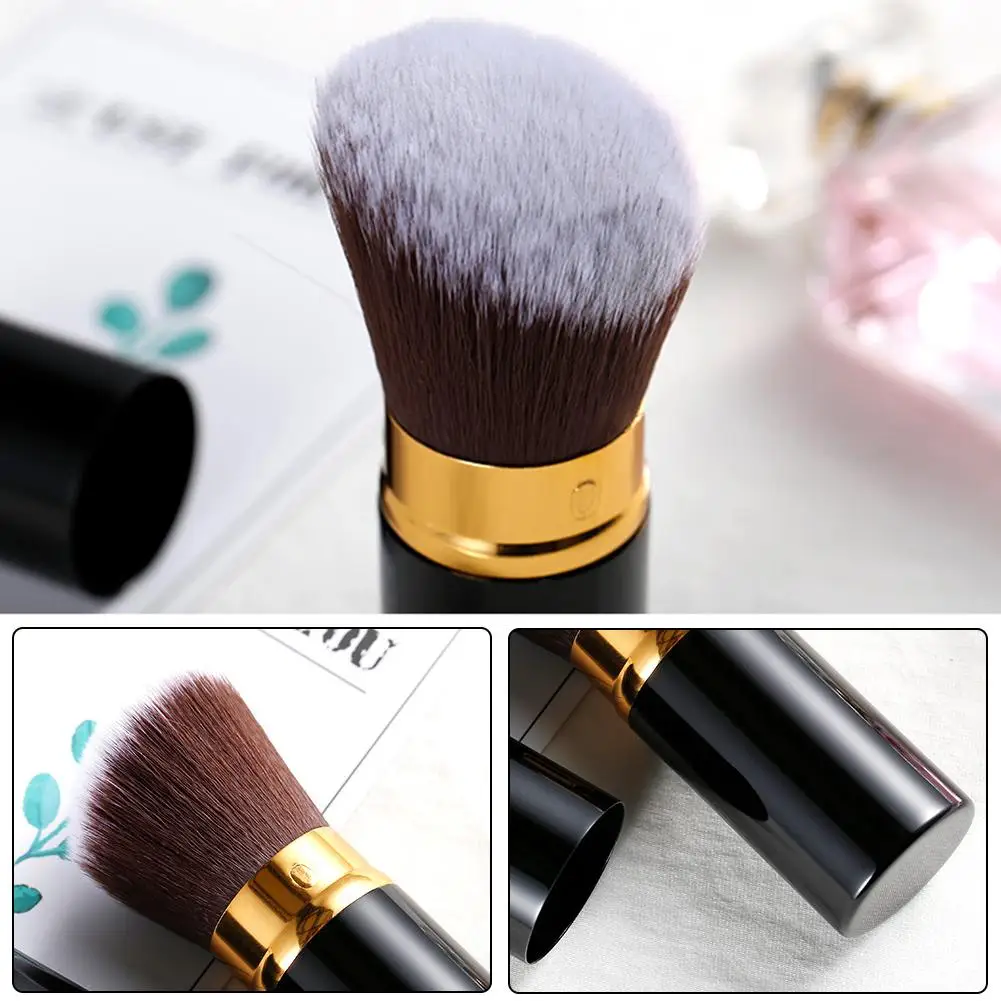 فرش مكياج قابلة للسحب، بودرة أساس ناعمة منفوشة، مزج أحمر الخدود، فرشاة كابوكي لمستحضرات التجميل، أدوات مكياج