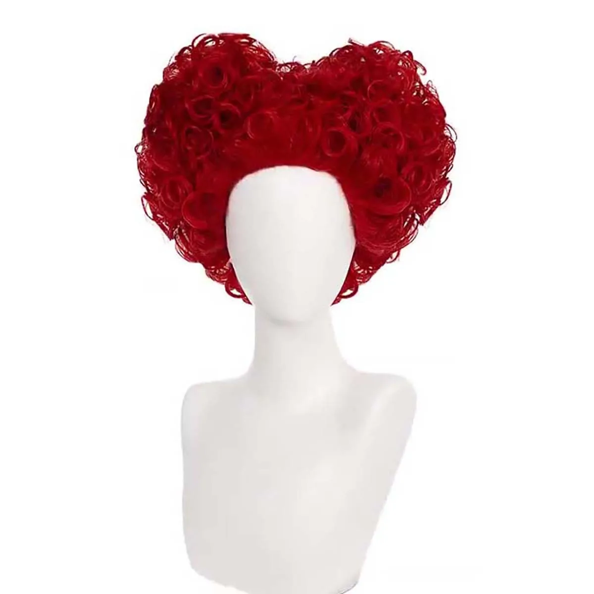 Halloween Cosplay Short Spiral Curly Red Queen Cosplay Wig