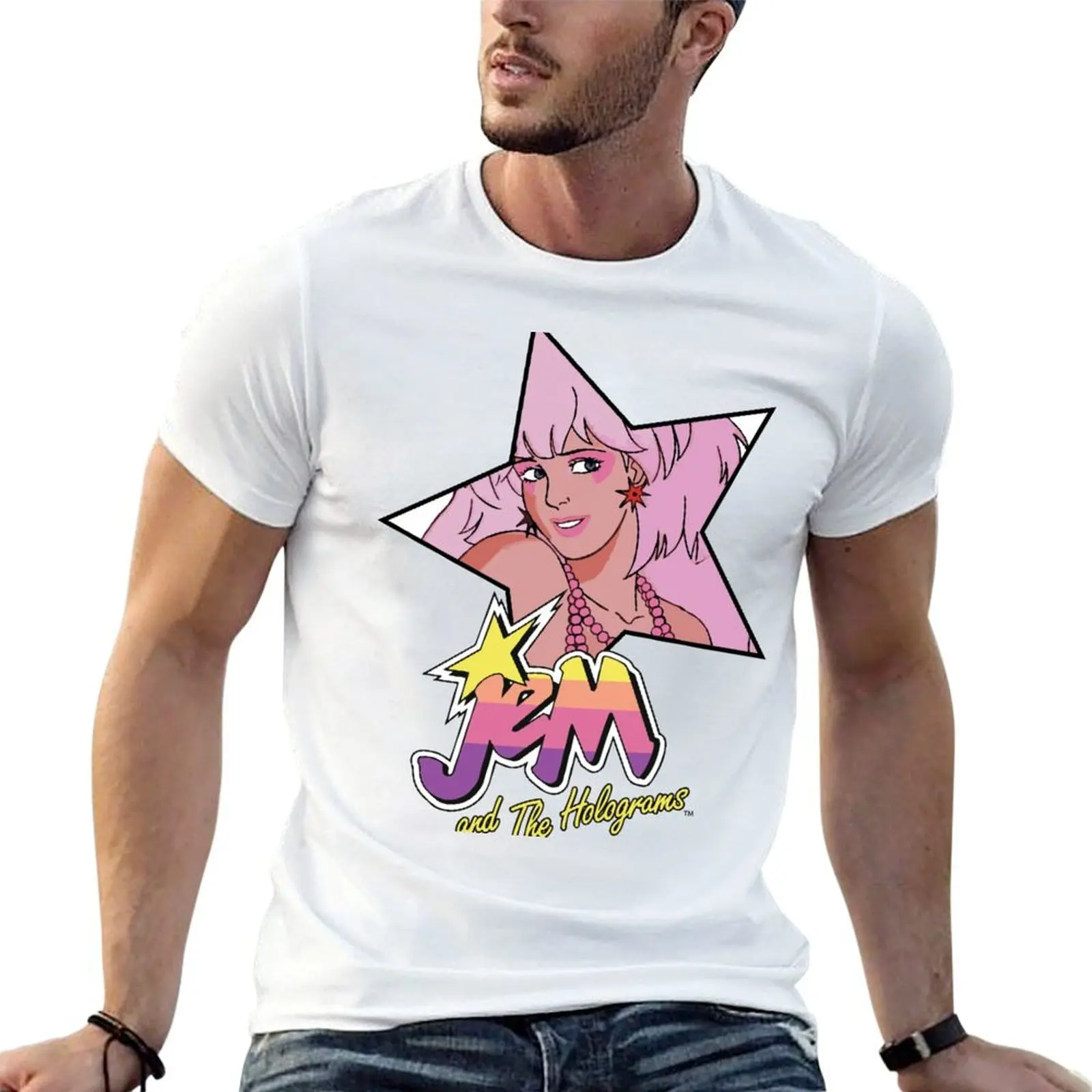 

Jem and the Holograms Star Truly Outrageous Showtime 80s Party T-Shirt man t shirt summer t shirts for man slim fit T-Shirt
