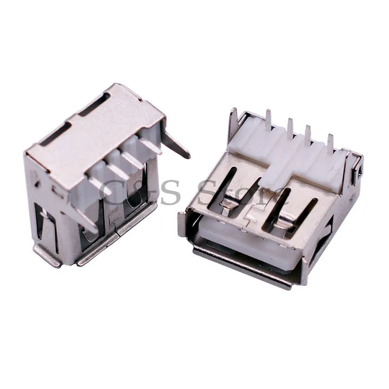 10pcs USB Type A Standard Port Female Solder Jacks Connector PCB Socket USB-A type AF 90°