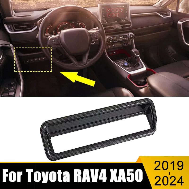 

For Toyota RAV4 XA50 2019 2020 2021 2022 2023 2024 ABS Carbon Car Front Head Light Lamp Adjust Button Switch Cover Trim Sticker