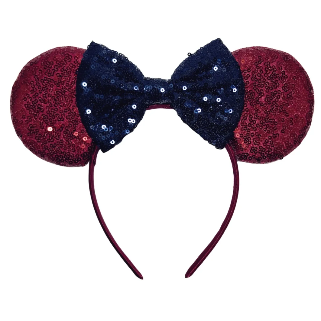 Wine Red Dark Color Mouse Ear Hairband For Girls 5\