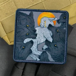 “Lamb” Wolf Eats Sheep Morale Badge Patches Tactical Armband Hook and Loop Military Outdoor Backpack Accessories Stickers