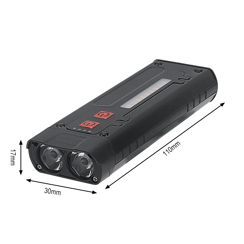 BORUiT EDC Senter LED Tipe-C Lampu Kerja Magnetik Isi Ulang dengan Klip Senter Saku Tahan Air untuk Berkemah