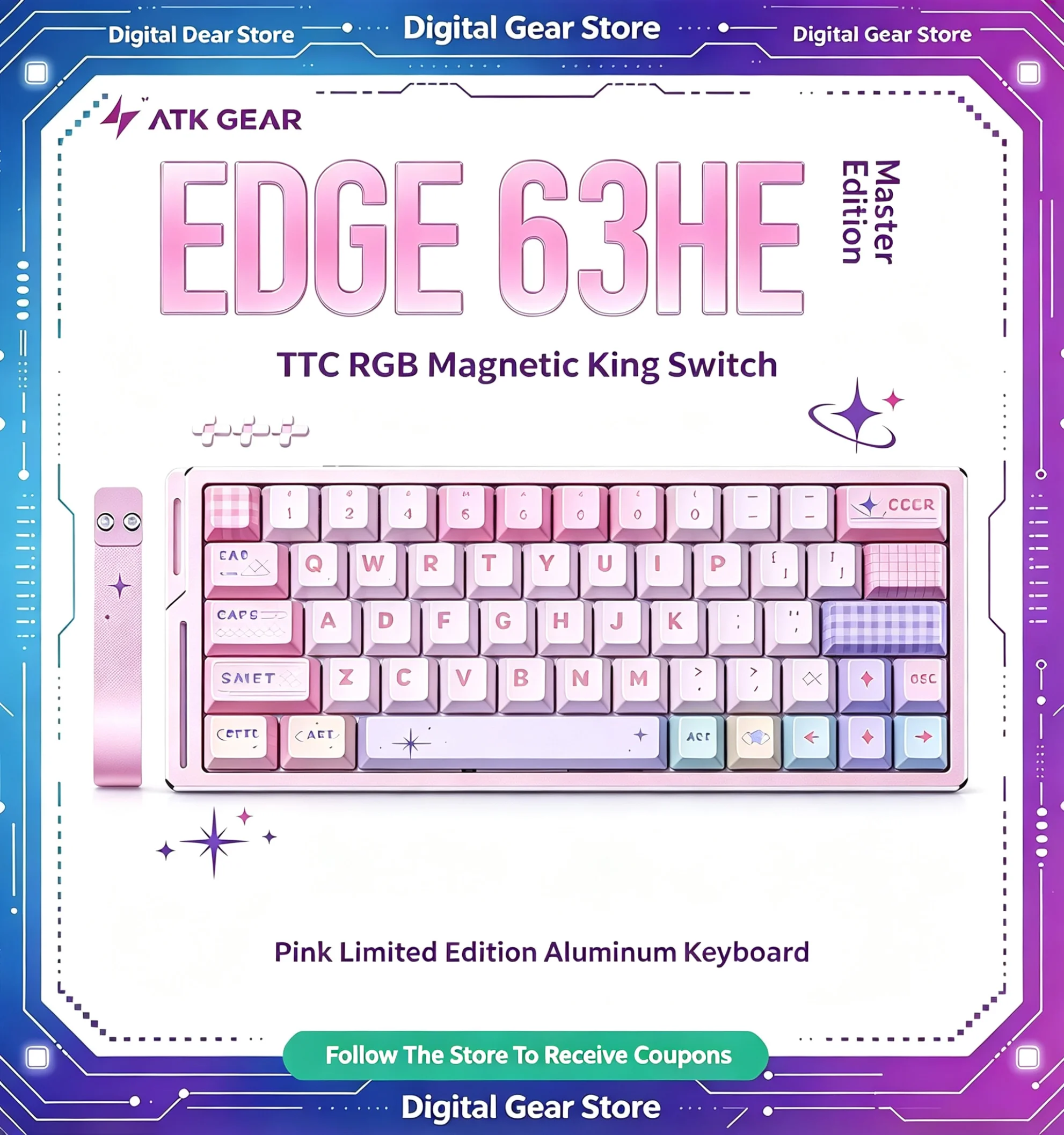 ATK EDGE 60HE ULTIMATE 61 Keys Magnetic Gaming Keyboard Hot Swappable 8K Ultra Low Latency Esports Mechanical Keyboard For Game
