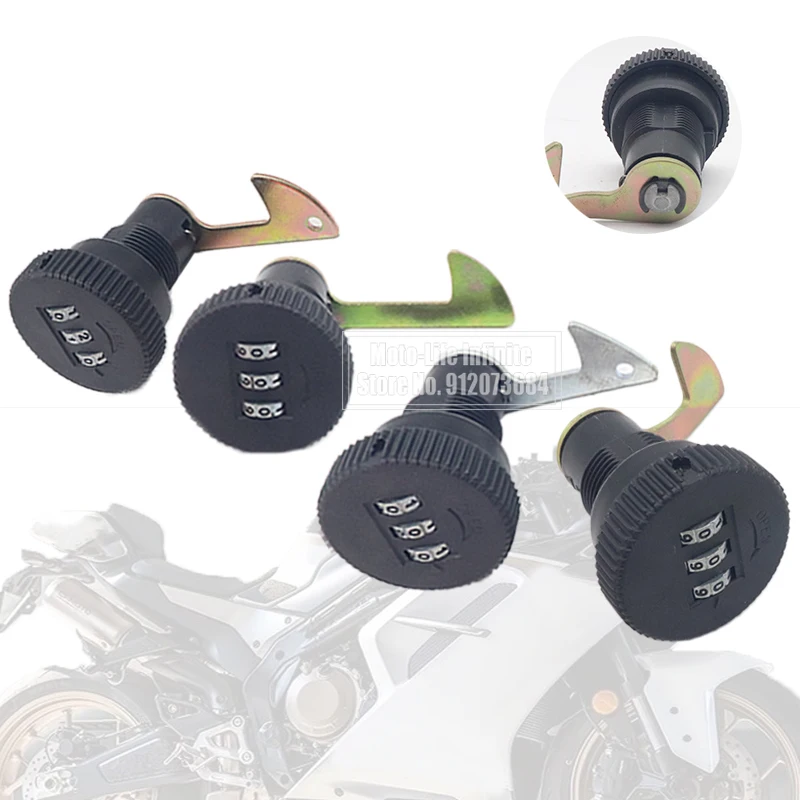 4 Styles Password Code Lock 3 Digit for Motorbike Rear Trunk Replaces Accessories Convenient Installation Keyless Sturdy