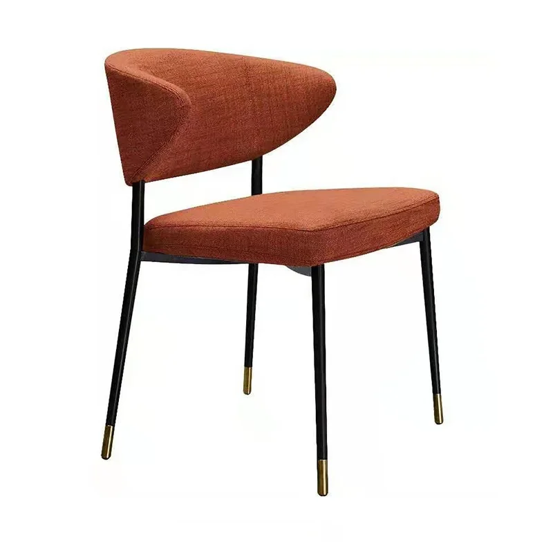 Nordic wrought iron soft bag dining chair, chain restaurant cafe milk tea shop casual dining chair, hotel negotiation chair 5