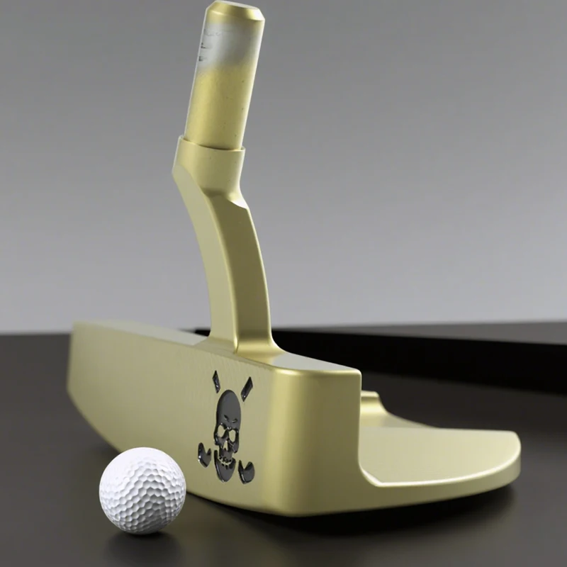 Cabeças de golfe douradas semicírculo dourado cabeça de putter de golfe destro unissex cabeça de clubes de golfe e capa de cabeça de golfe sem eixo