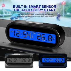 Car Clock Digital Thermometer Time Watch 2 In 1 Auto Clocks Luminous LCD Backlight Digital Display Car Styling Accessories