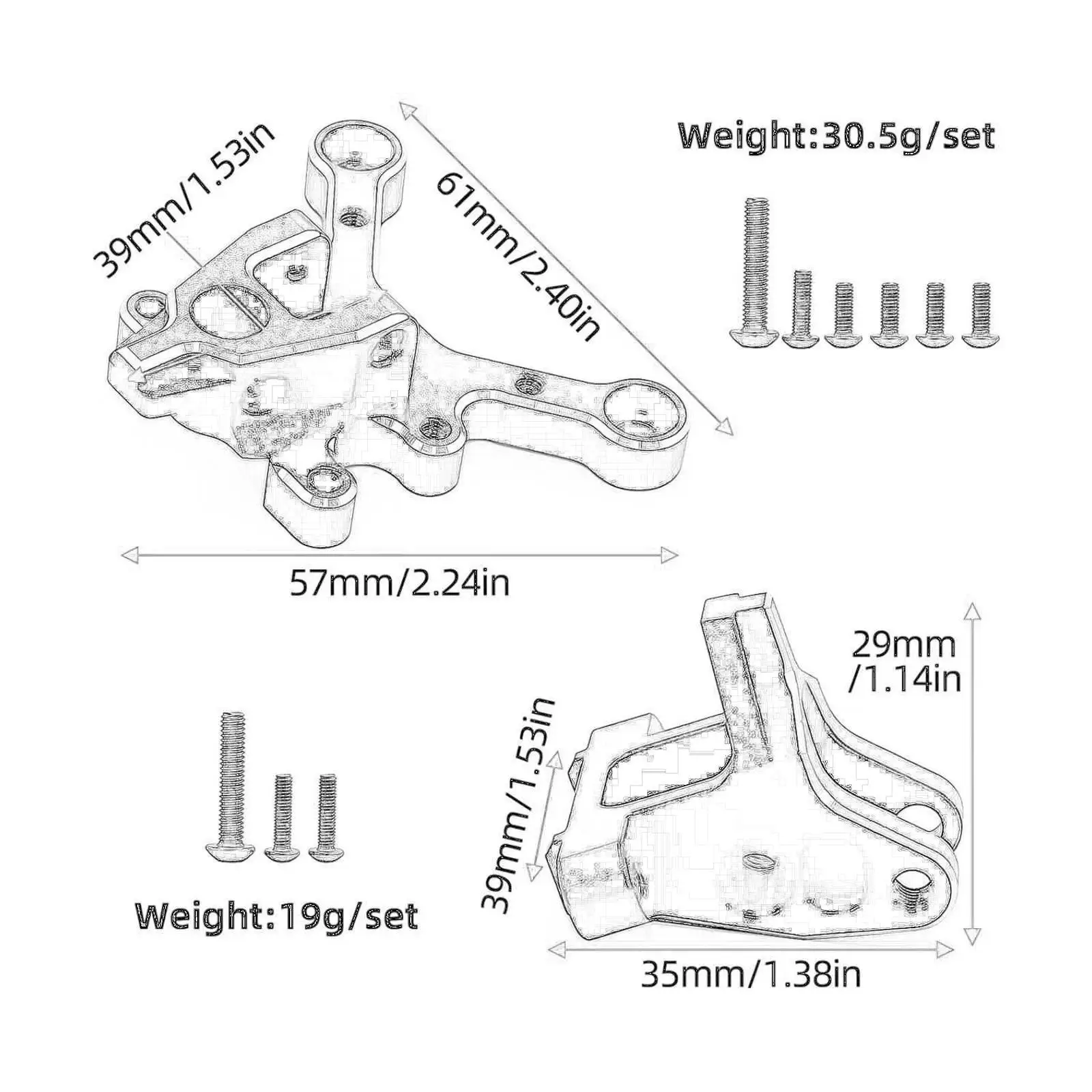 RC Car Front Center Brace Mount Replace Easy to Install Maintenance DIY Metal