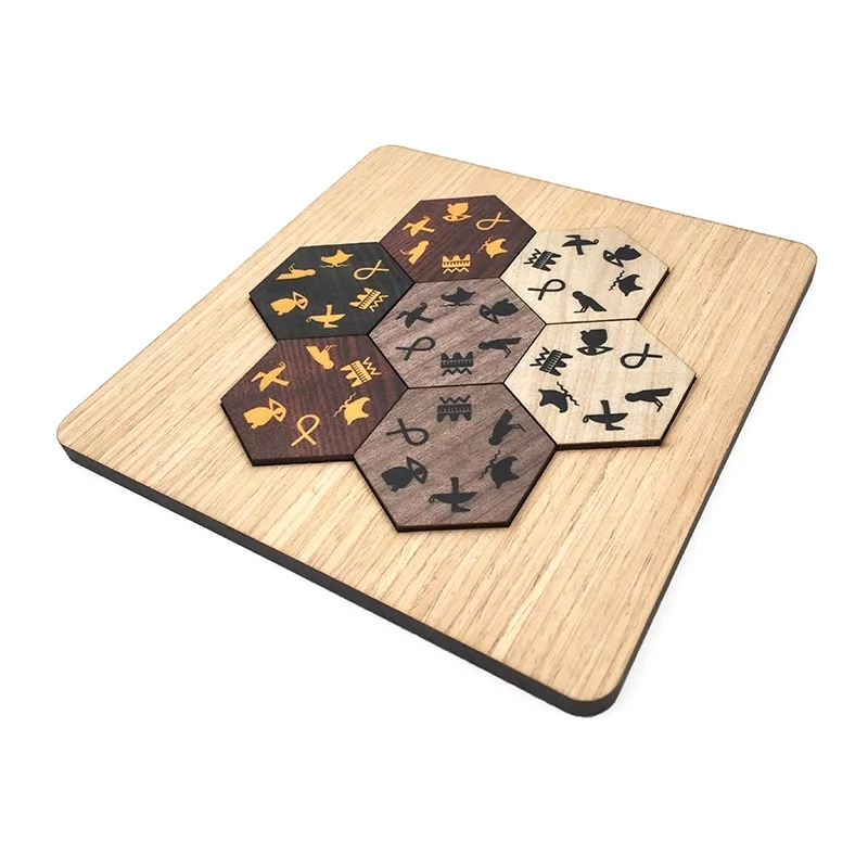 New Lost Found Wooden Mind Brain Teasers Puzzles Challenging Egyptian Hieroglyph Puzzle Game for Adults