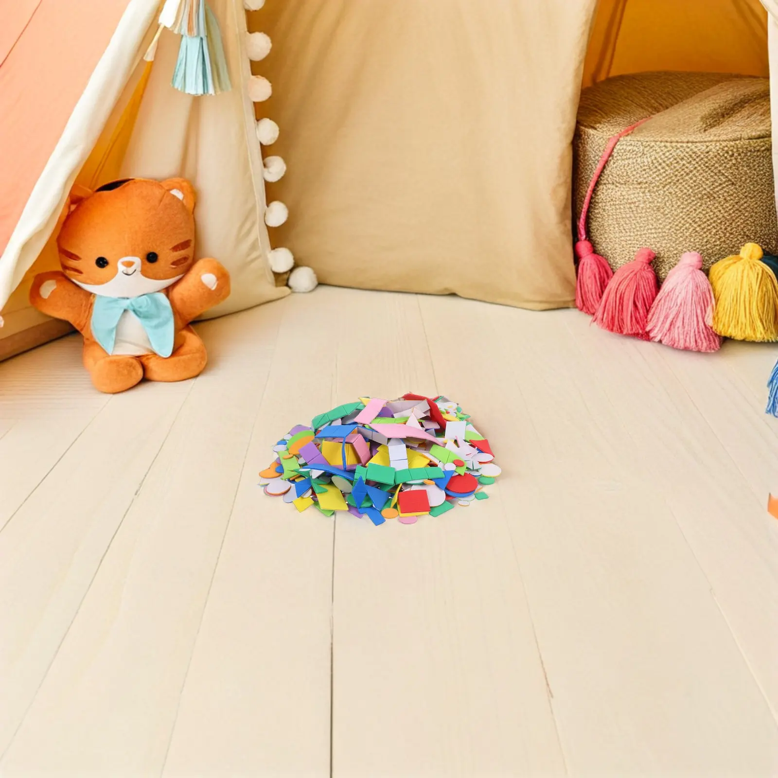 

960Pcs Children's Stickers Foam Shapes Self Adhesive Geometric Shape Stickers for Preschool Learning Craft Supplies DIY Art