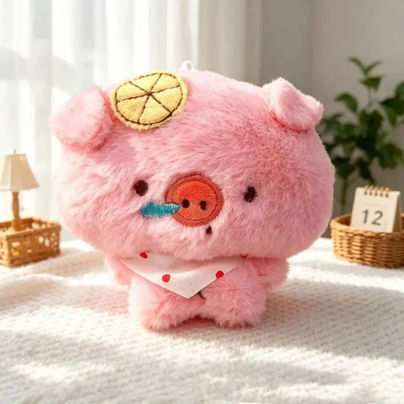 Cute Plush Piggy Bag Charm Creative Doll Student Gift Portable Decorative Keychain Cartoon Style Universal Scene Piggy Design
