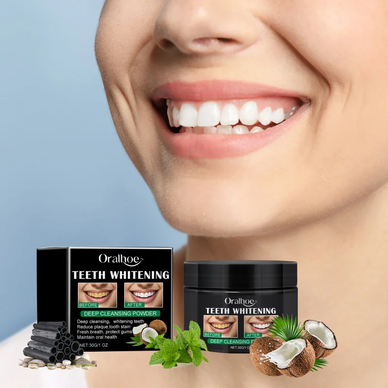 

Teeth Cleaning Powder - Yellow Stain Removal, Tartar Cleaning, Teeth Whitening, Fresh Breath & Oral Care For Sensitive Teeth