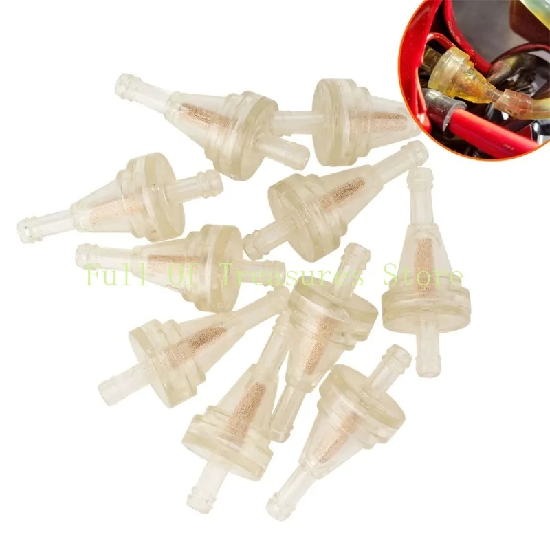 

10pcs 1/4" Motorcycle Inline Gas Fuel Filter for Dirt Bike ATV UTV Snowmobile