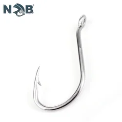 NGB 92553SS 25-50PCS Stainless Iron Fishing Hook Ringed 5/0#-5# Barbed Sharp OCTOPUS Fishhook Baitholder Fishing