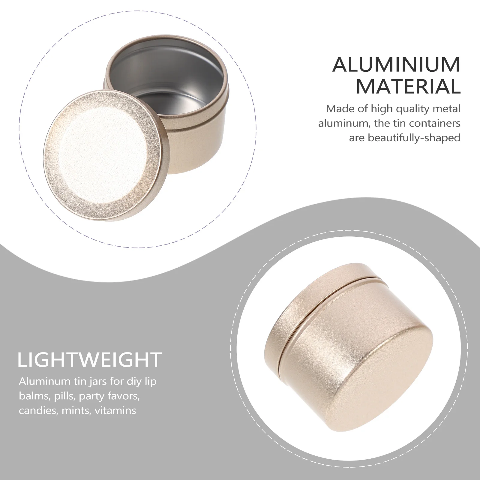 

6Pcs Round Aluminum Tin Jars Empty DIY Cream Storage Containers Screw Top Metal Tins for Lip Balm Skincare Mints