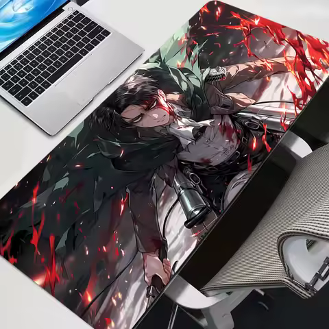 Large Mouse Pads Attack on Titan Levi Gaming MousePad Deskpad with Stitched Edges and NonSlip Rubber Base Extended XXL Mouse Pad