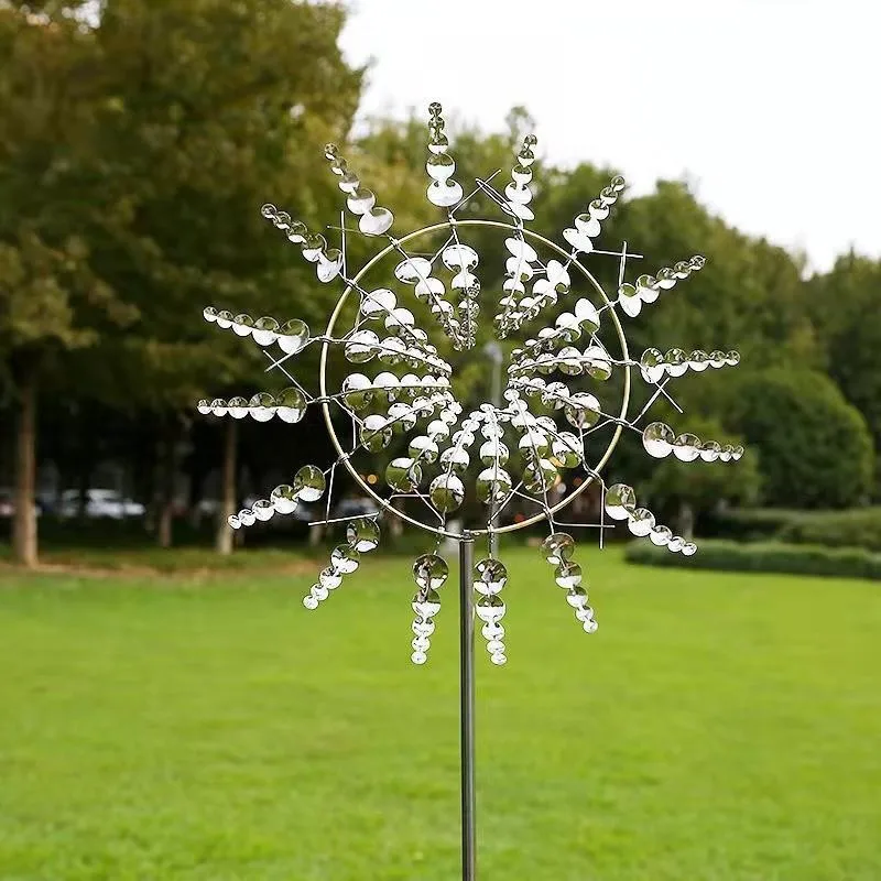 

Hot Selling Creative Metal Windmill Outdoor Rotating Wind Chime Iron Garden Decoration Plugin Garden Decorative Windmill