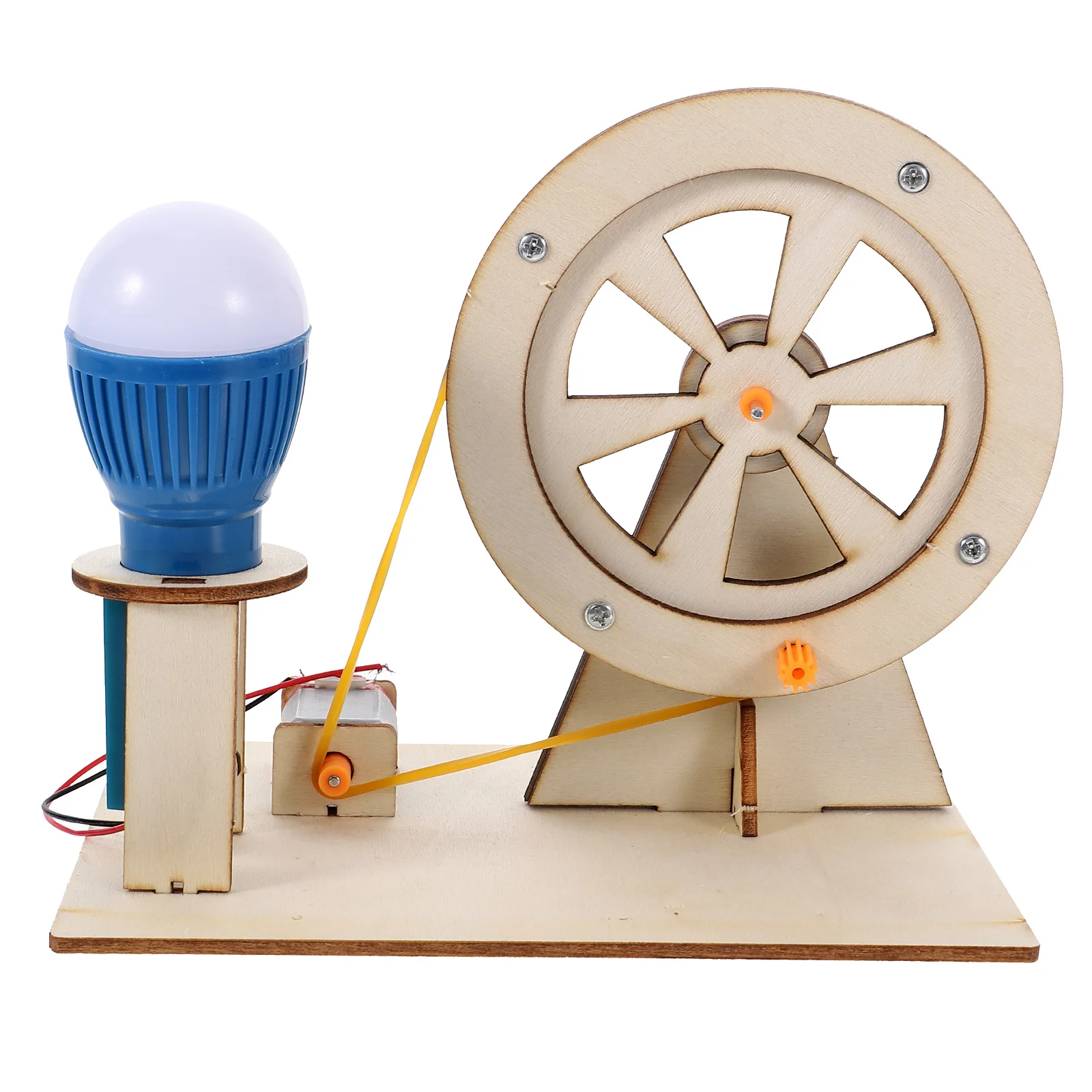 Drewniany generator ręczny DIY dla dzieci, zestaw edukacyjny do nauki mechaniki, zestaw do nauki zasady działania mechaniki, generator ręczny.