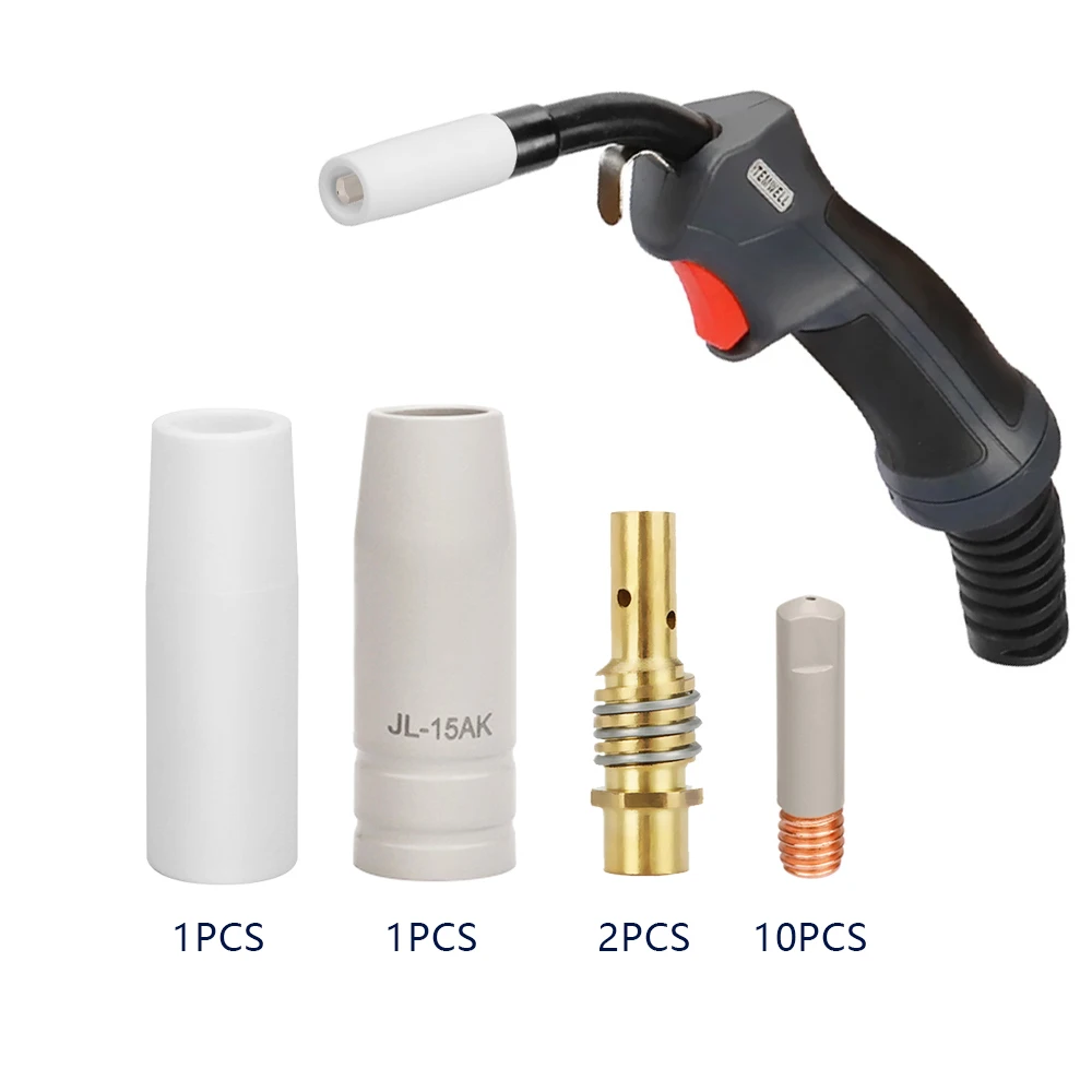 

14pcs Mig 15Ak MB15ak Coated Anti Spill Nozzle Tip Holder Welder Ceramic Protective Cover European Airless Welding Accessories