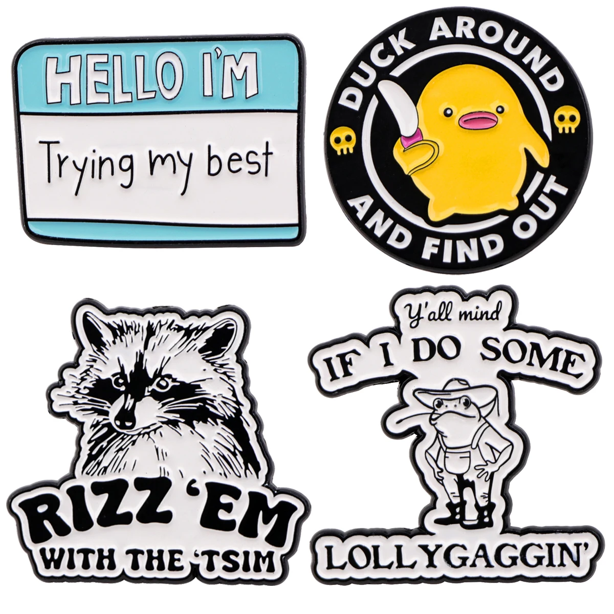 Funny Duck Enamel Pin Cute Raccoon Brooch Pines Lapel Pins Badge on Backpack Clothing Accessories Animal Jewelry Friends Gifts