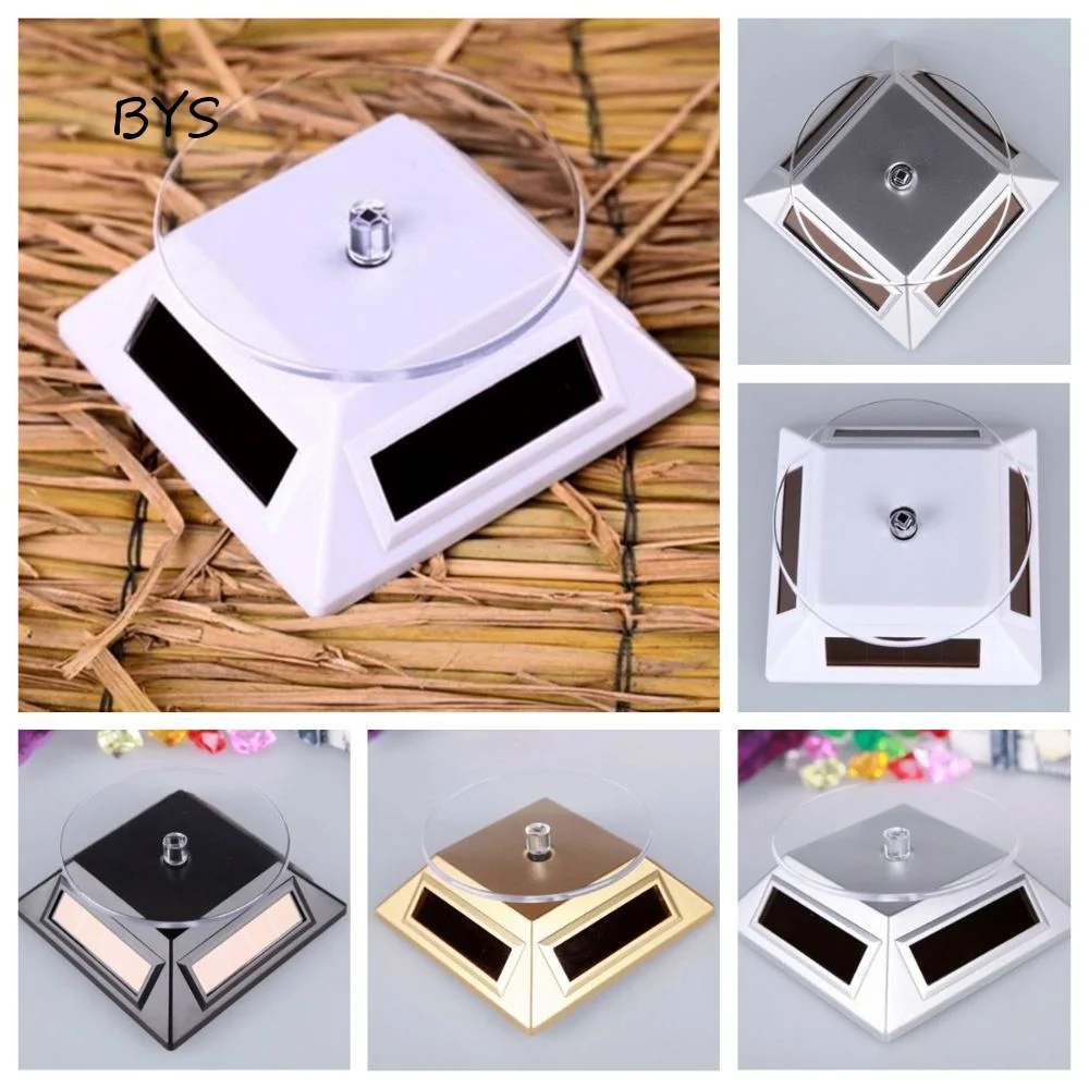 360 Degree Rotation Solar Turntable Solar Powered Compact Design Solar Showcase Portable Gift Display Revolving Platform