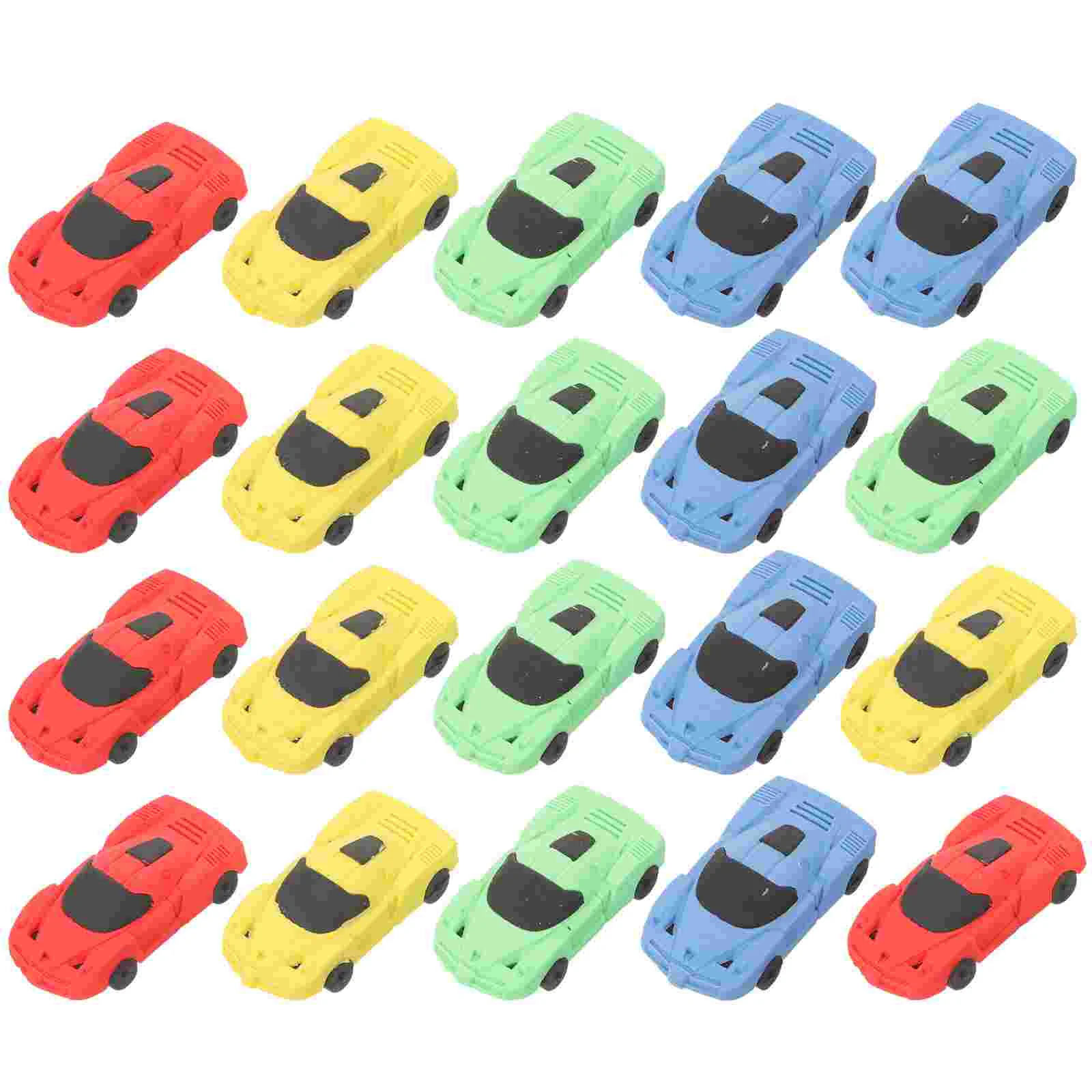 20 Pcs Racing Eraser Lovely Adorable Erasers Novelty Golf Cart Shaped Animal Mini Cartoon