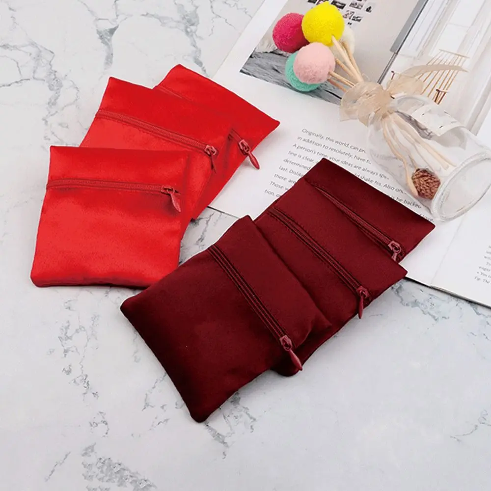 Pure Color Short Zipper Coin Purse Large Capacity Korean Style Mini Canvas Wallet ID Credit Card Holder Storage Bag
