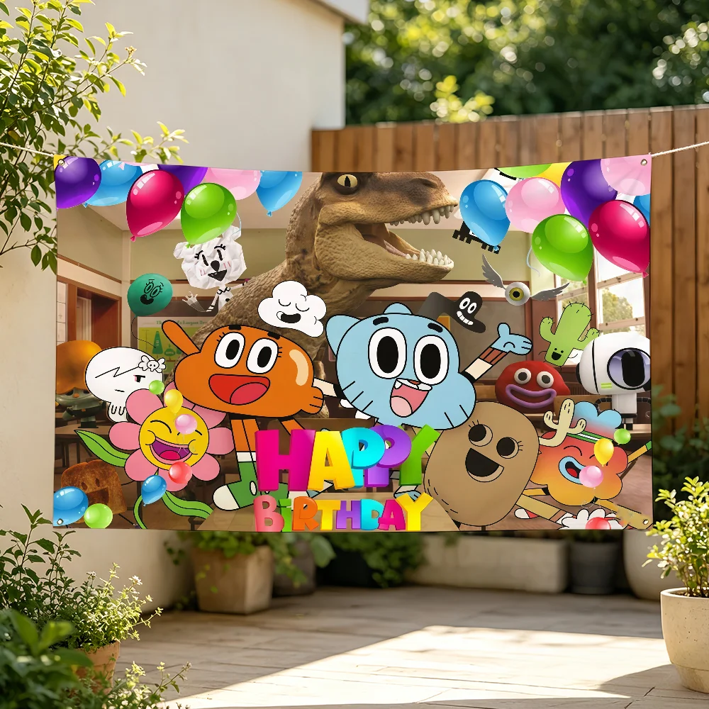 The A-Amazing World of G-Gumball Flag For Sports Matches  Games Parade Rally Holiday Festival Backyard Balcony Club Bar Decor
