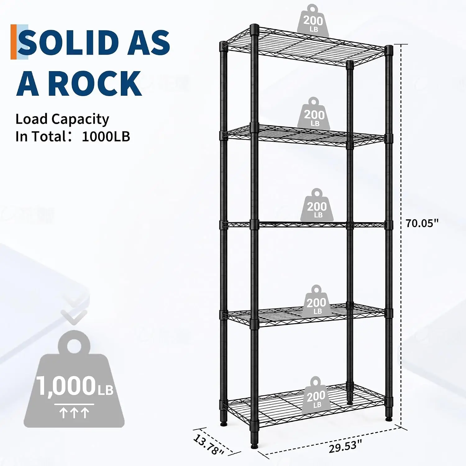 H-Shaped Heavy Duty Carbon Steel Storage Rack with Leveling Feet, Customized
