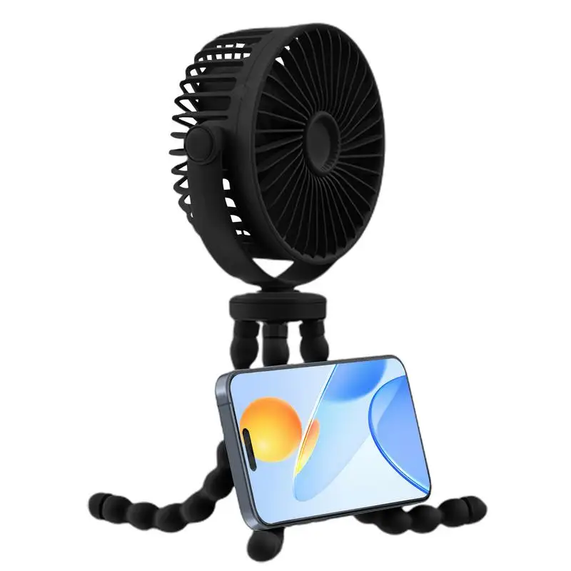 

Portable Stroller Fan Handheld Fan With Flexible Octopus Mount Rechargeable Blower 3-Speed Cooling Gadget For Stroller Car Seat