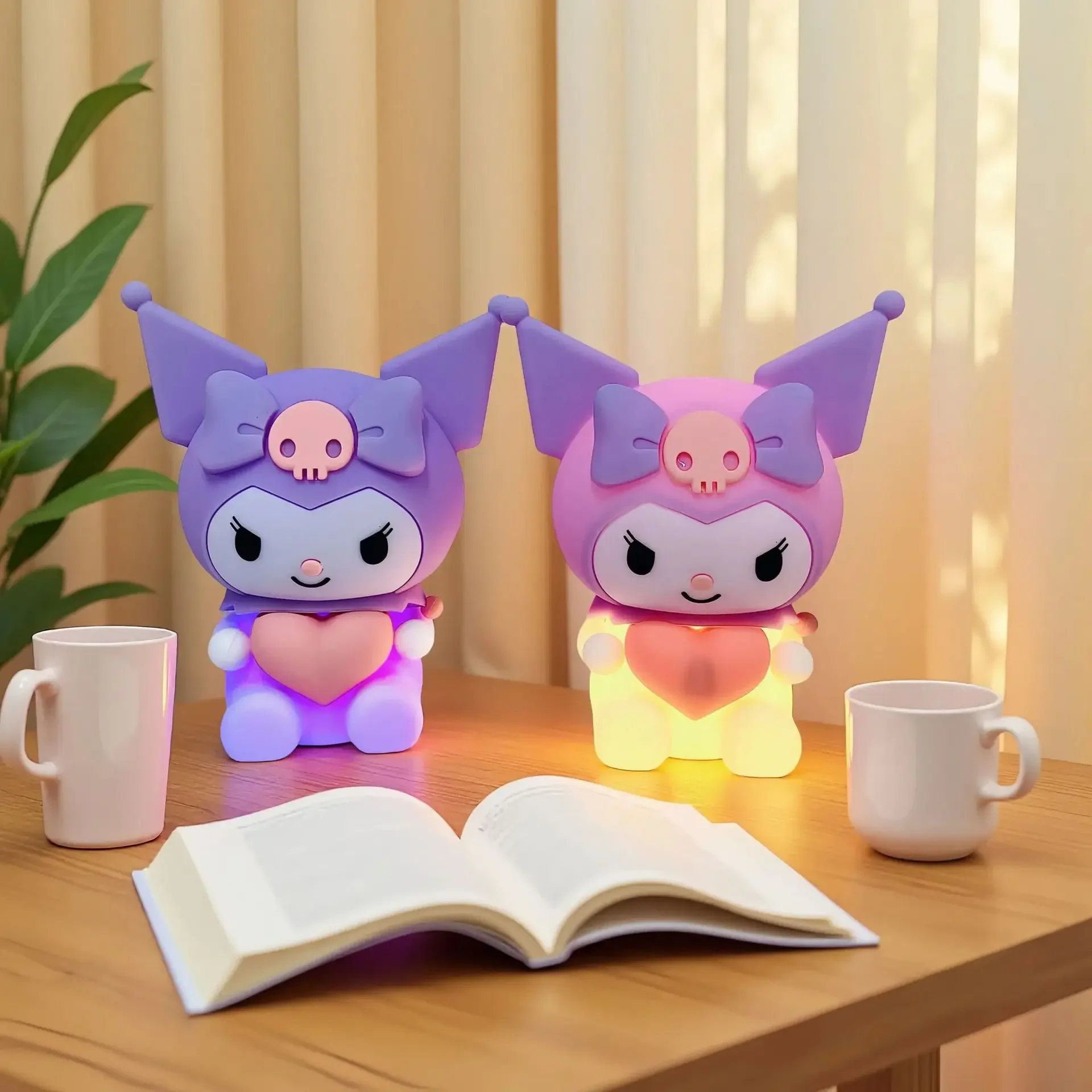 

Hot Sales Kuromi Touch Night Light Soft Silicone Sleep Lamp 3-Color Changing Sleep Aid USB Rechargeable Kawaii Bedside Gift