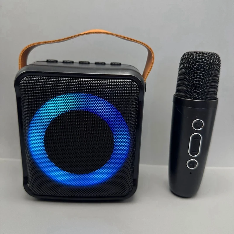 Multifunctional Bluetooth Audio Portable Microphone Colorful Led Atmosphere Lamp Home Karaoke Speaker