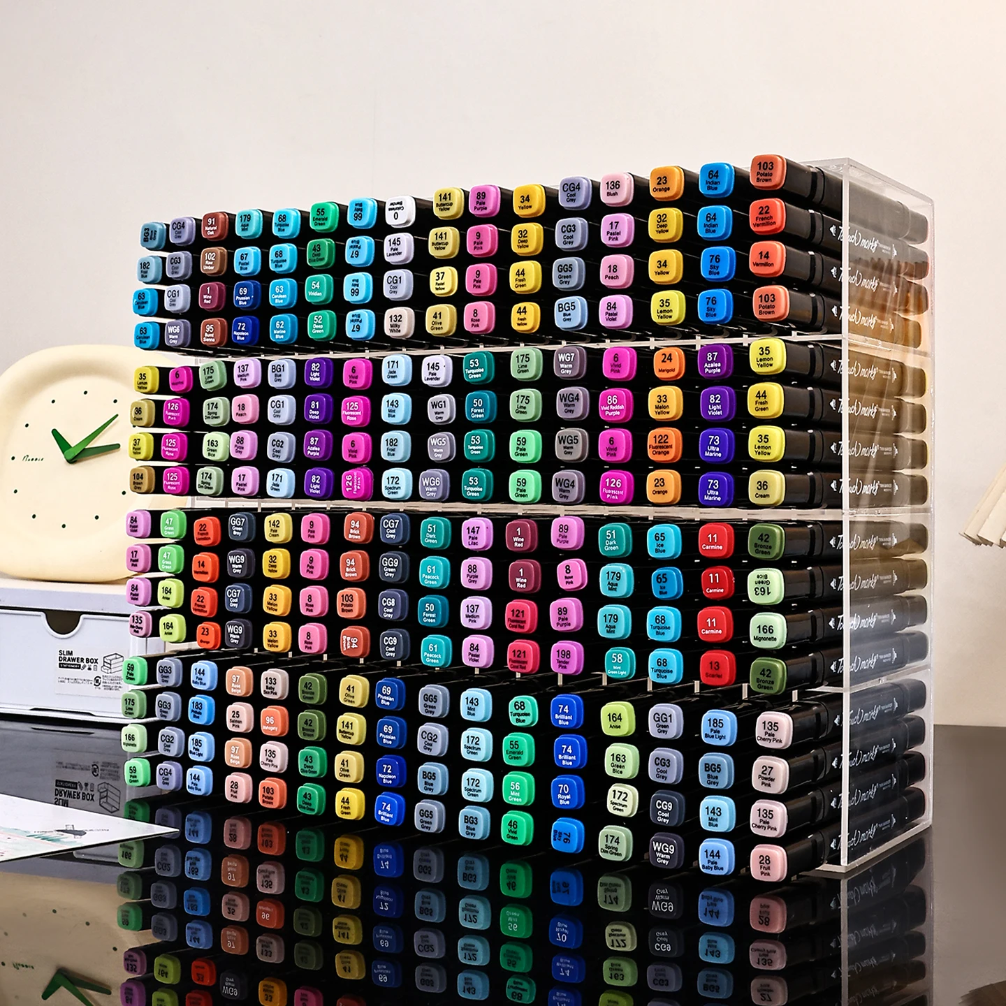 1pc Large Capacity Multi Interval Desktop Pen Holder Storage Box for Markers and Art Supplies, Pencil Storage and Organizer
