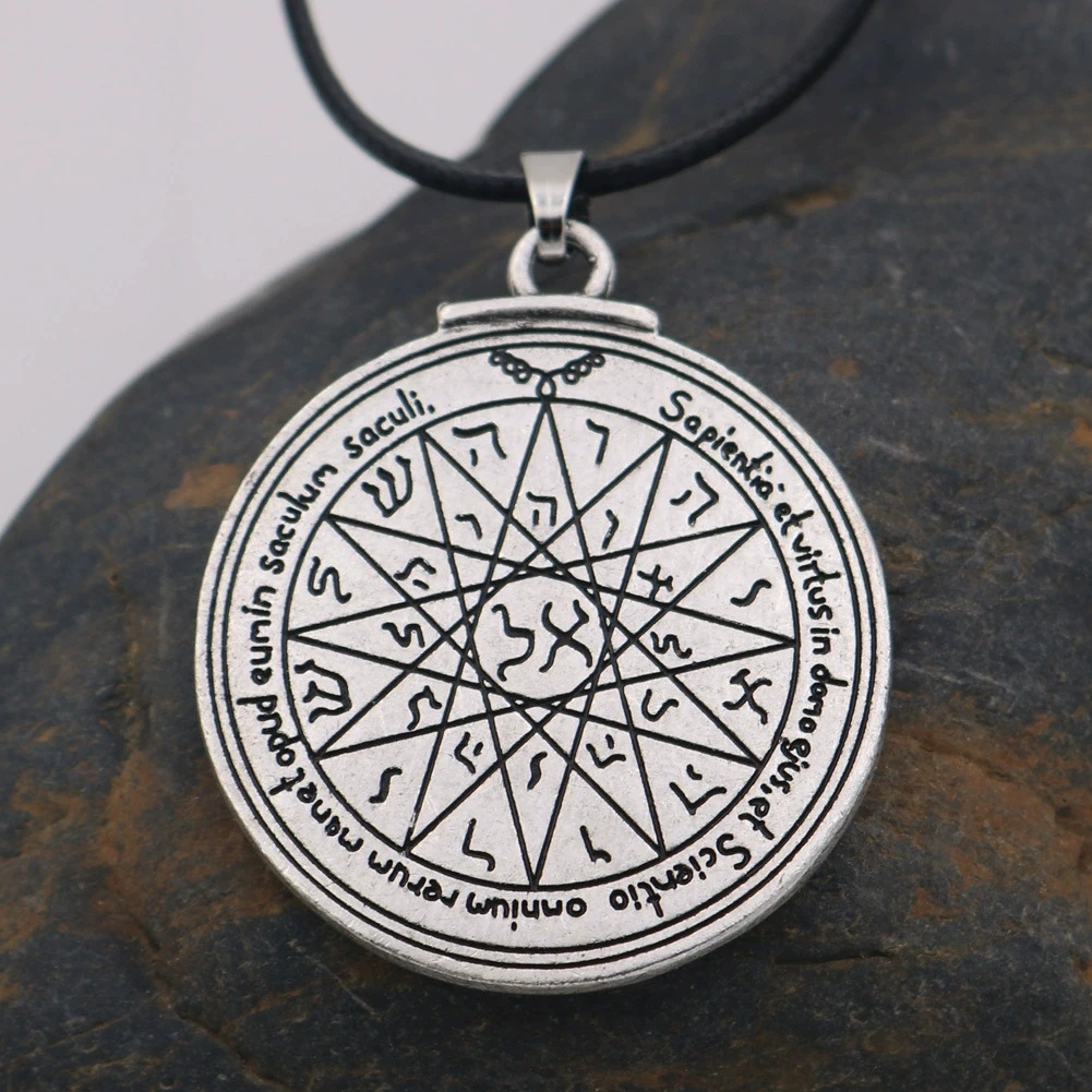 1 piece Talisman for Good Luck Key of Solomon Pentacle Seal necklace talisman charms pendants jewelry stamps alphabet religious