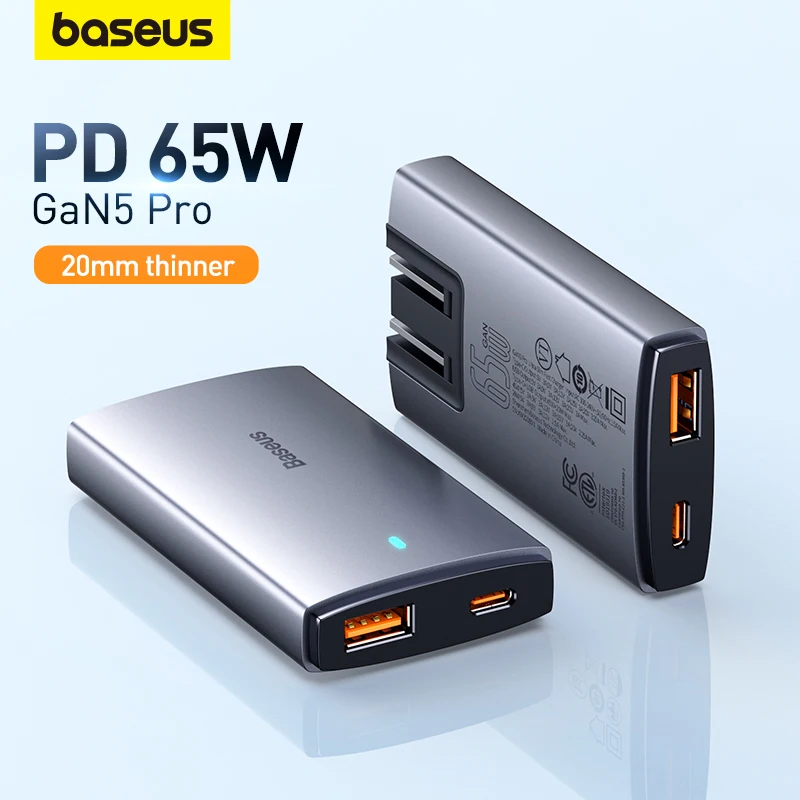 Baseus 65W GaN5 Charger Quick Charge 4.0 3.0 Type C PD USB Charger Portable Travel Charger Fast Charging For Laptop iPhone 14 13